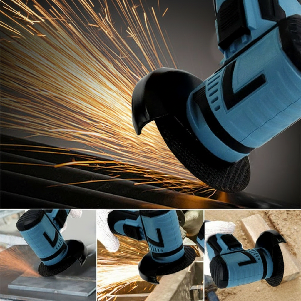 Powerful Cordless Angle Grinder – 800W Handheld Grinder with 19500 RPM & Extra Discs | Compact Multi-Purpose Tool for DIY Cutting & Grinding