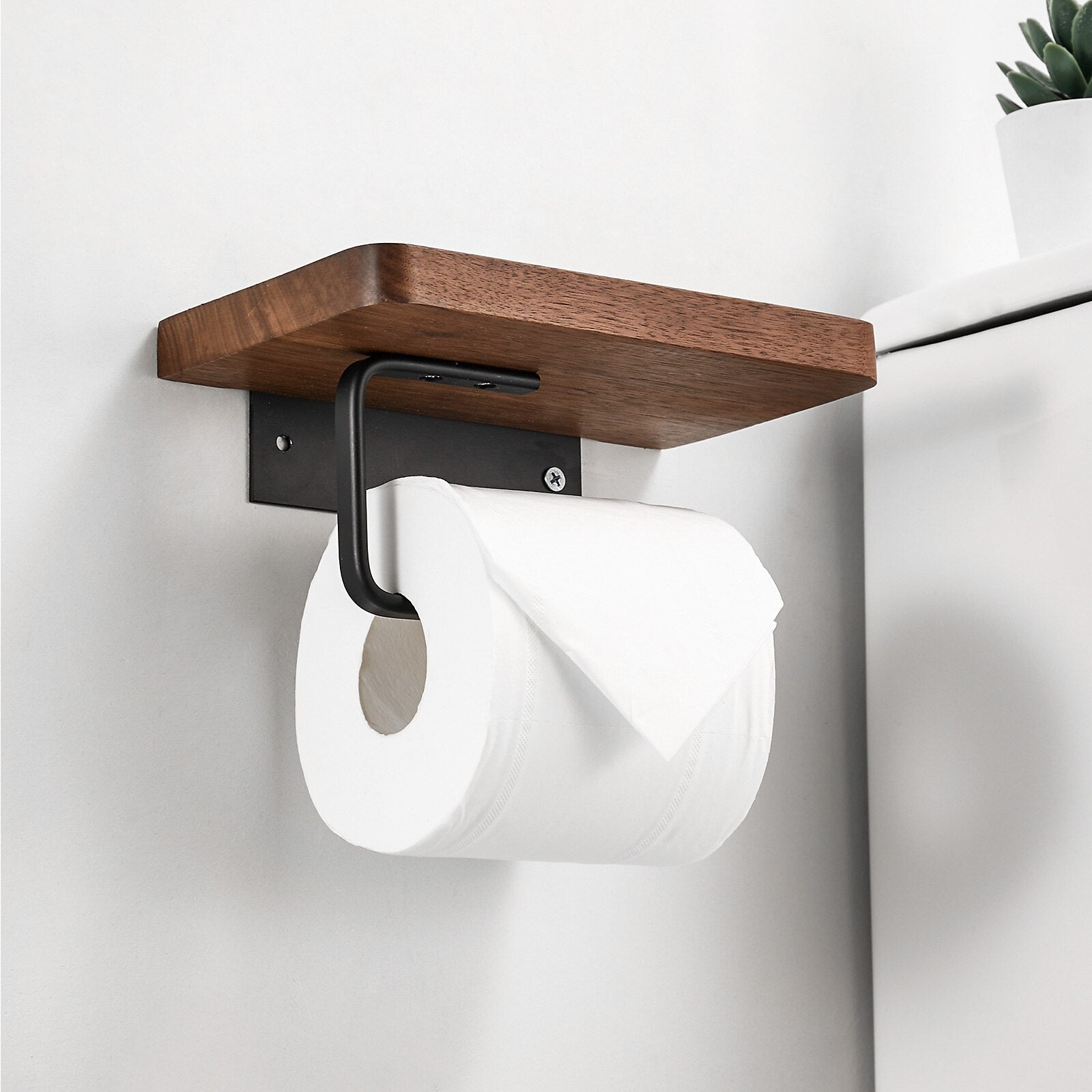 Stylish Wooden Toilet Paper Holder | Chic & Convenient