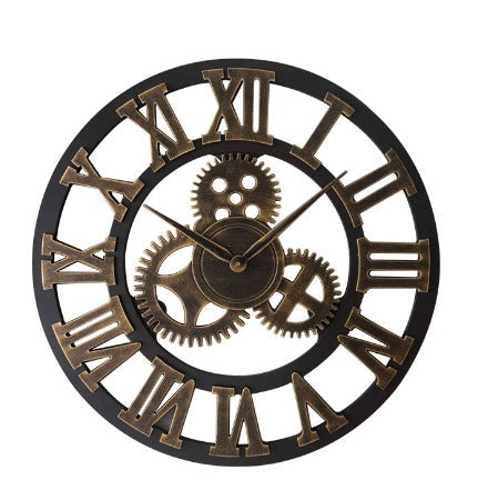 Vintage Industrial Wall Clock for Home Decor – Large Decorative Clock for Living Room, Kitchen and Office Interiors