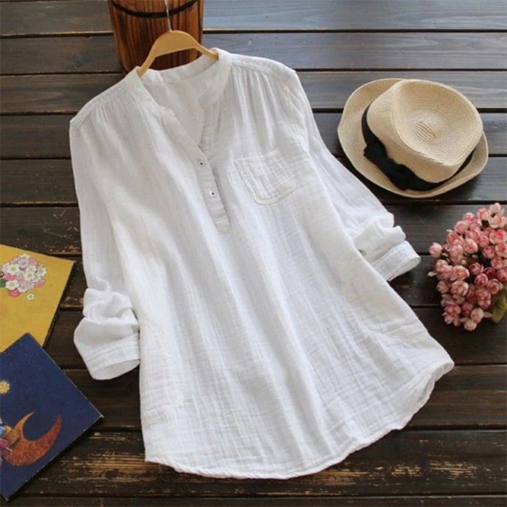 Women’s Linen-Style Tunic for Everyday Wear – Lightweight Long Top for Summer Outfits and Casual Looks
