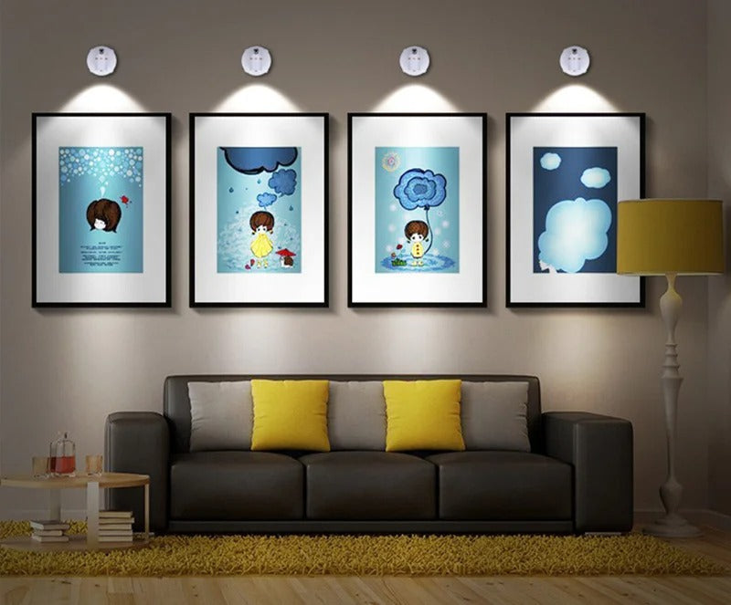 Wireless LED Spotlight with Remote Control - Dimmable Adjustable Brightness for Home and Garden