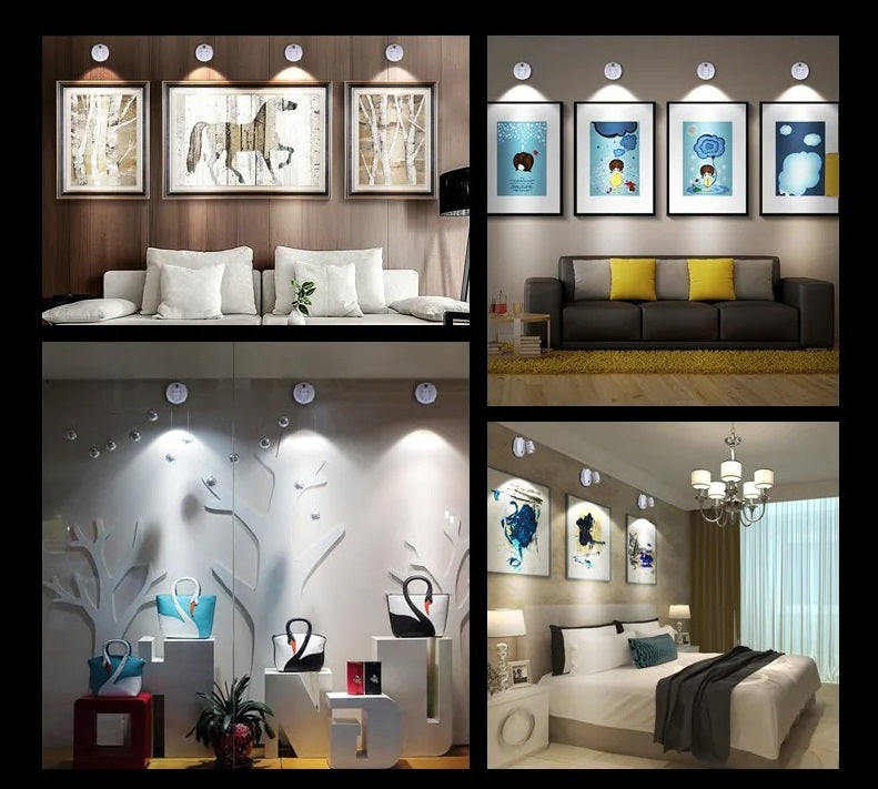 Wireless LED Spotlight with Remote Control - Dimmable Adjustable Brightness for Home and Garden