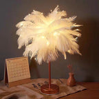 Soft Feather-Inspired Night Light for Bedroom and Living Room – Elegant Decorative Ambient Lamp with Stylish Base