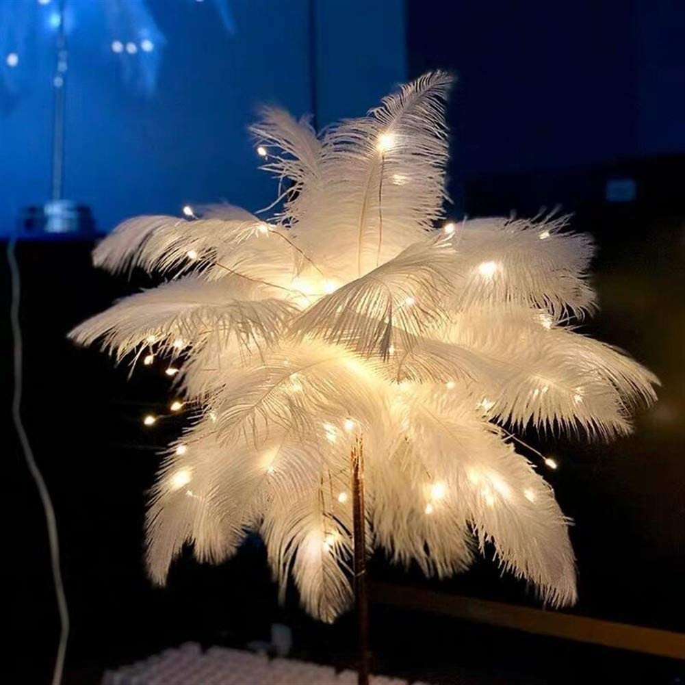 Soft Feather-Inspired Night Light for Bedroom and Living Room – Elegant Decorative Ambient Lamp with Stylish Base