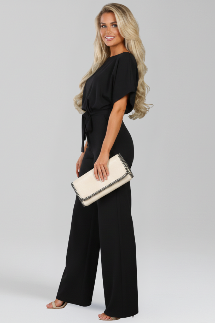 Danielle | Classic Wide-Leg Jumpsuit for Women with Tie-Belt