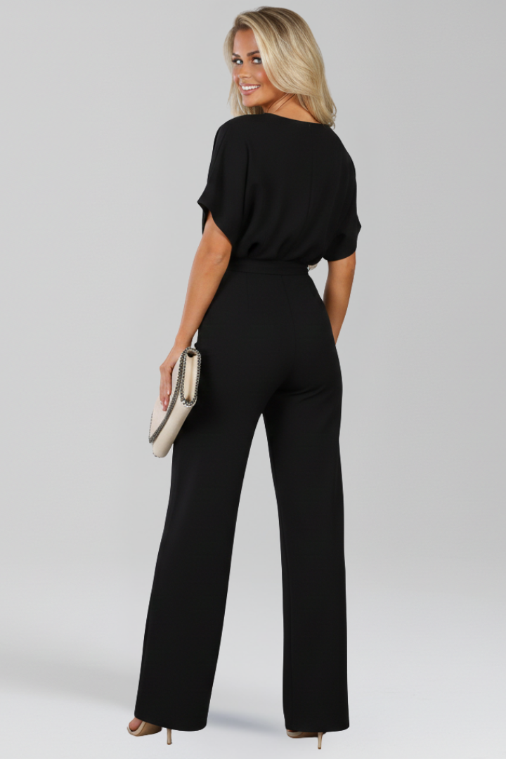Danielle | Classic Wide-Leg Jumpsuit for Women with Tie-Belt