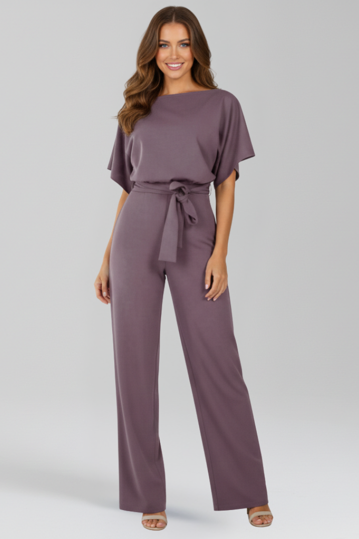 Danielle | Classic Wide-Leg Jumpsuit for Women with Tie-Belt