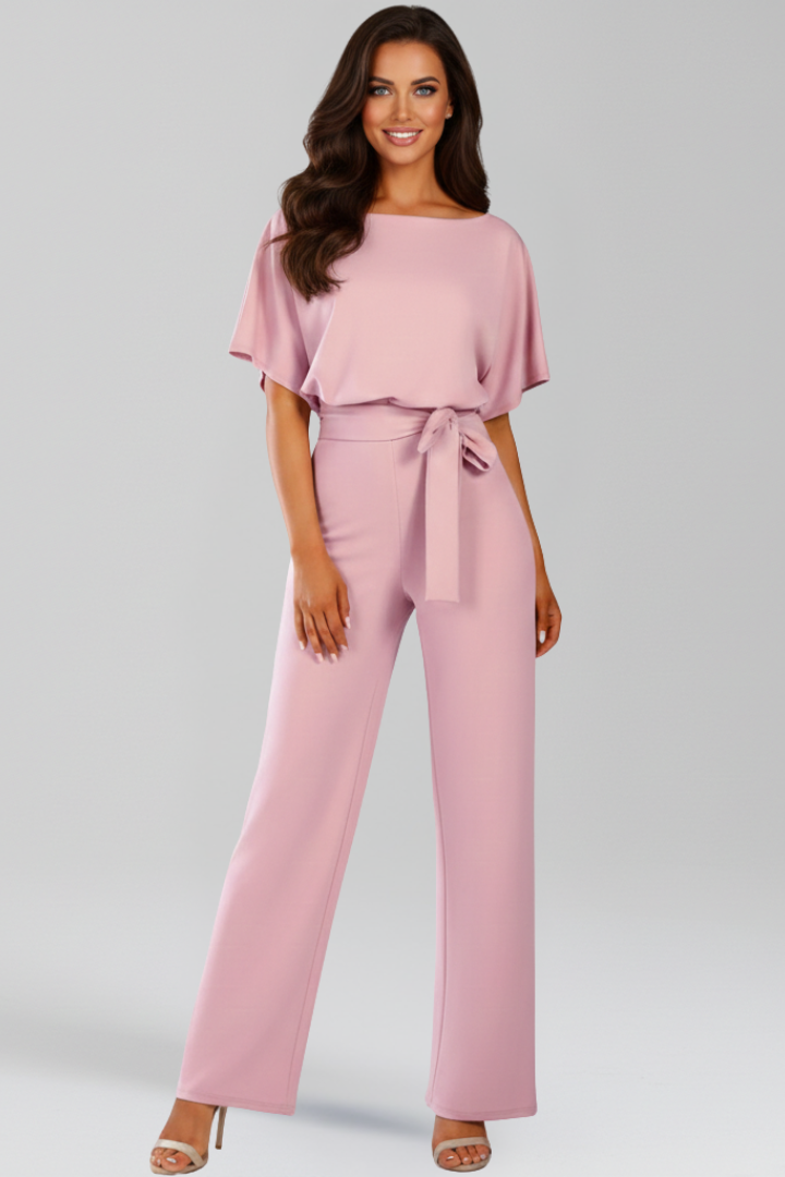 Danielle | Classic Wide-Leg Jumpsuit for Women with Tie-Belt