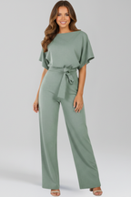 Danielle | Classic Wide-Leg Jumpsuit for Women with Tie-Belt