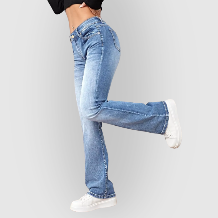 Low-Rise Flare Jeans for Women – Light Denim Pants with Stylish Fit for Casual Wear and Everyday Outfits