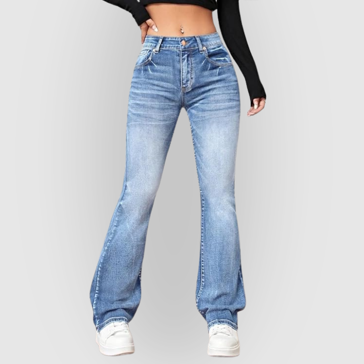 Low-Rise Flare Jeans for Women – Light Denim Pants with Stylish Fit for Casual Wear and Everyday Outfits