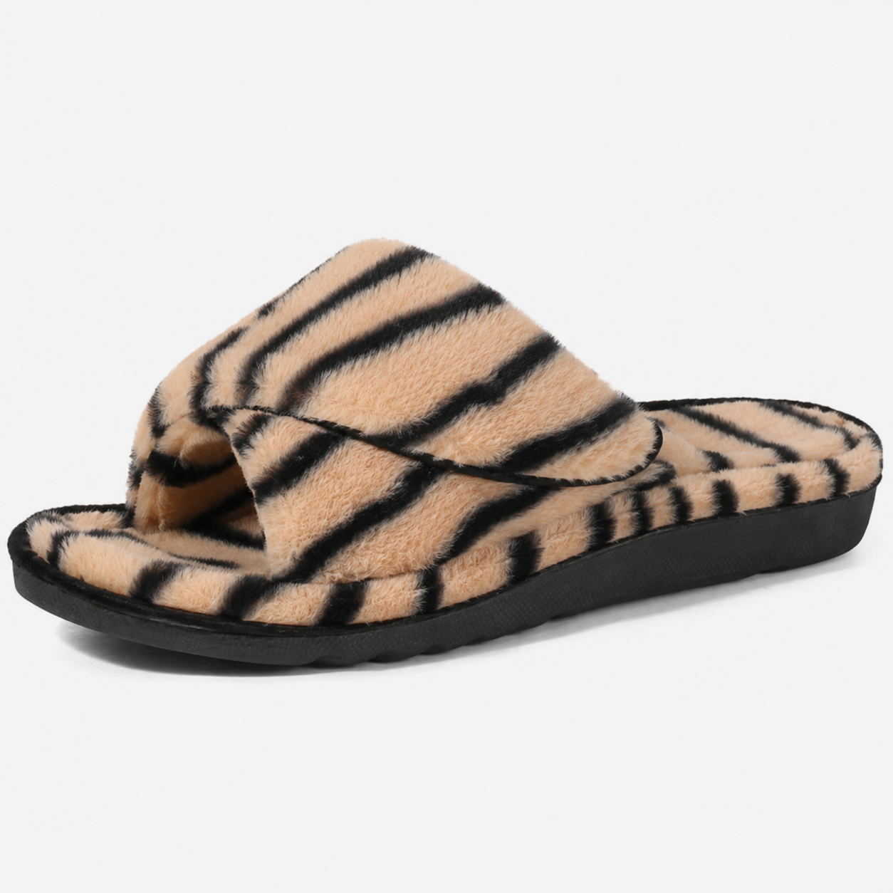 Terry Cloth Slippers with Arch Support and Open Toe Design for Indoor Wear