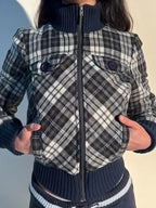 Plaid Cropped Jacket for Women – Stylish Layering Jacket for Casual Wear, Work and Everyday Outfits