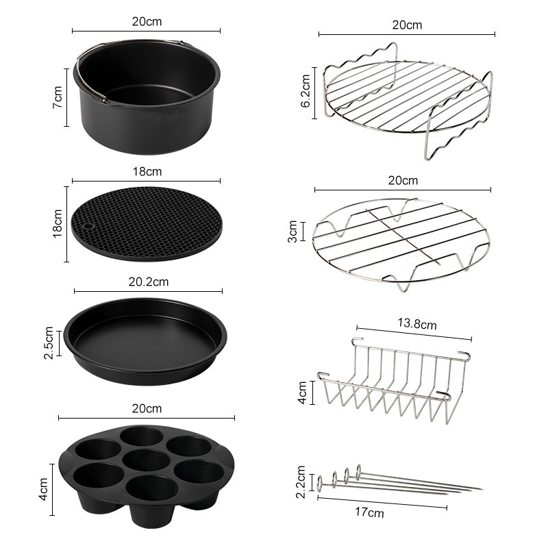 Complete Air Fryer Accessory Kit for Cooking and Baking – Versatile Tools Set for Everyday Air Fryer Recipes