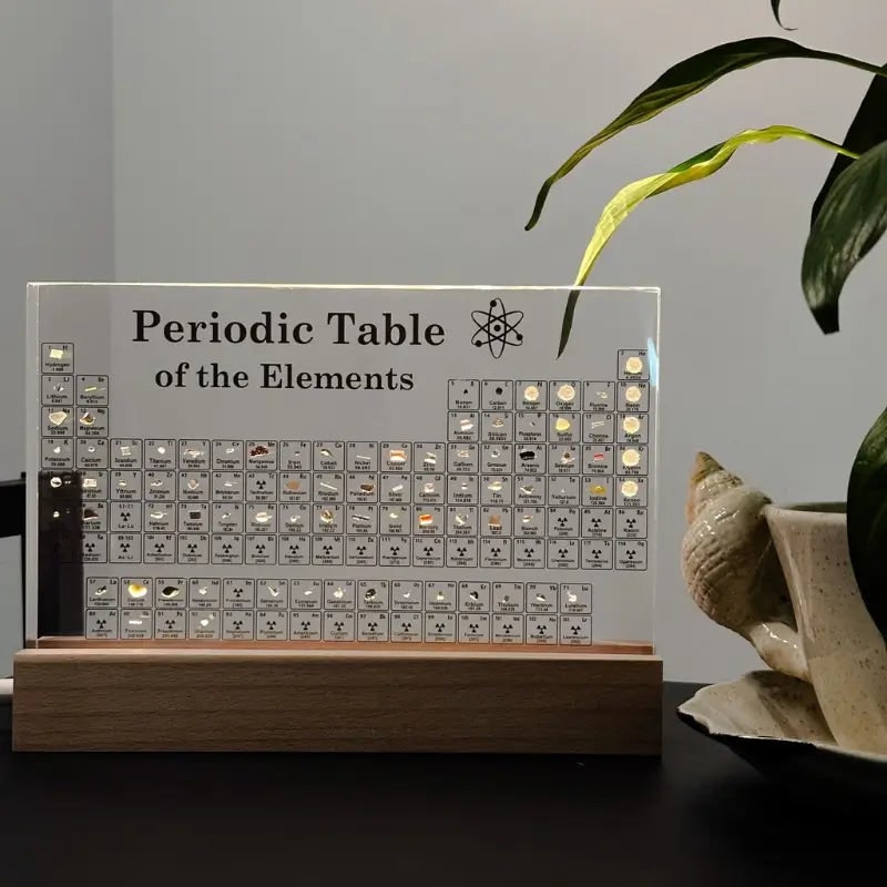 Acrylic Periodic Table Desk Display Illuminated Transparent Block Real Elements LED - Image 3