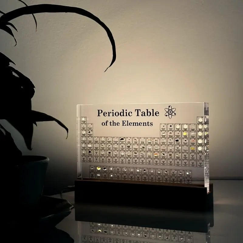 Acrylic Periodic Table Desk Display Illuminated Transparent Block Real Elements LED - Image 6