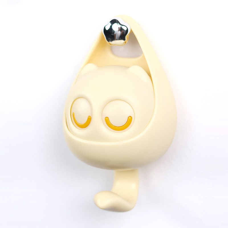 Adhesive Wall Hook Coat with Mechanical Cat Eye Design No Drill Brass - Image 4