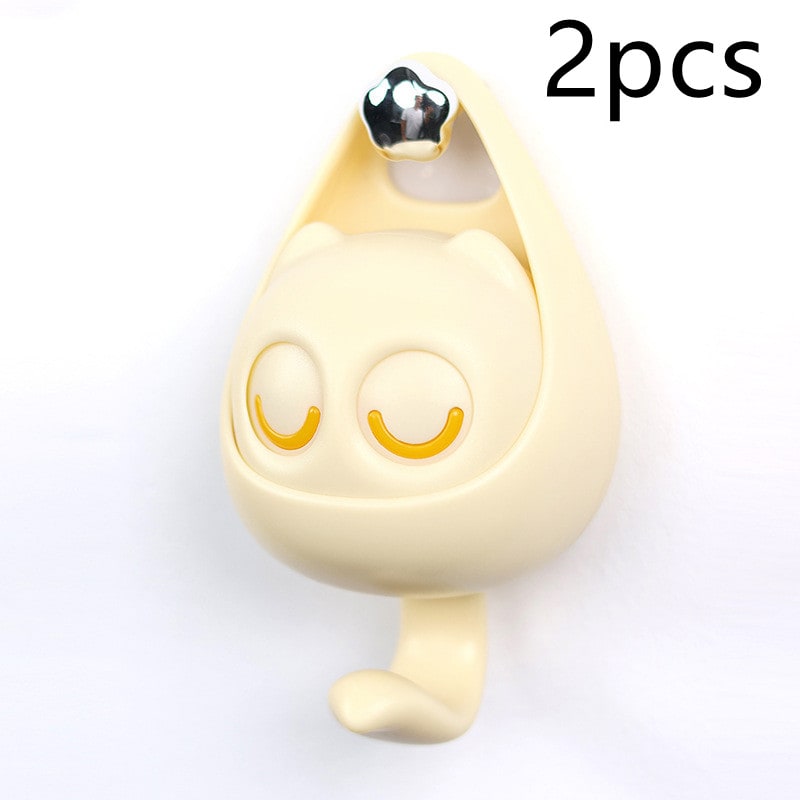 Adhesive Wall Hook Coat with Mechanical Cat Eye Design No Drill Brass - Image 9