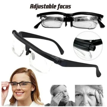 Adjustable Focus Reading Glasses with Dual Lens Dial and Plastic Frame - Image 3