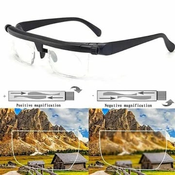 Adjustable Focus Reading Glasses with Dual Lens Dial and Plastic Frame - Image 4