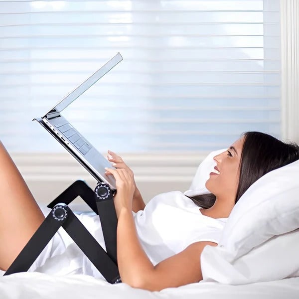 Adjustable Portable Ergo Laptop Stand with Detachable Mouse Tray Folding Design for Bed and Couch - Image 3