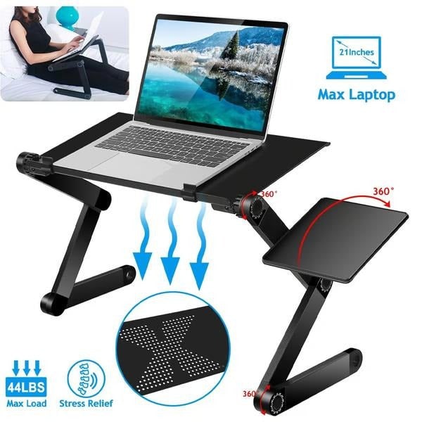 Adjustable Portable Ergo Laptop Stand with Detachable Mouse Tray Folding Design for Bed and Couch - Image 4