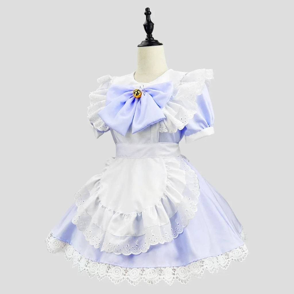 Adult Gothic Maid Cosplay Costume with Ruffled Apron and Collar - Image 4