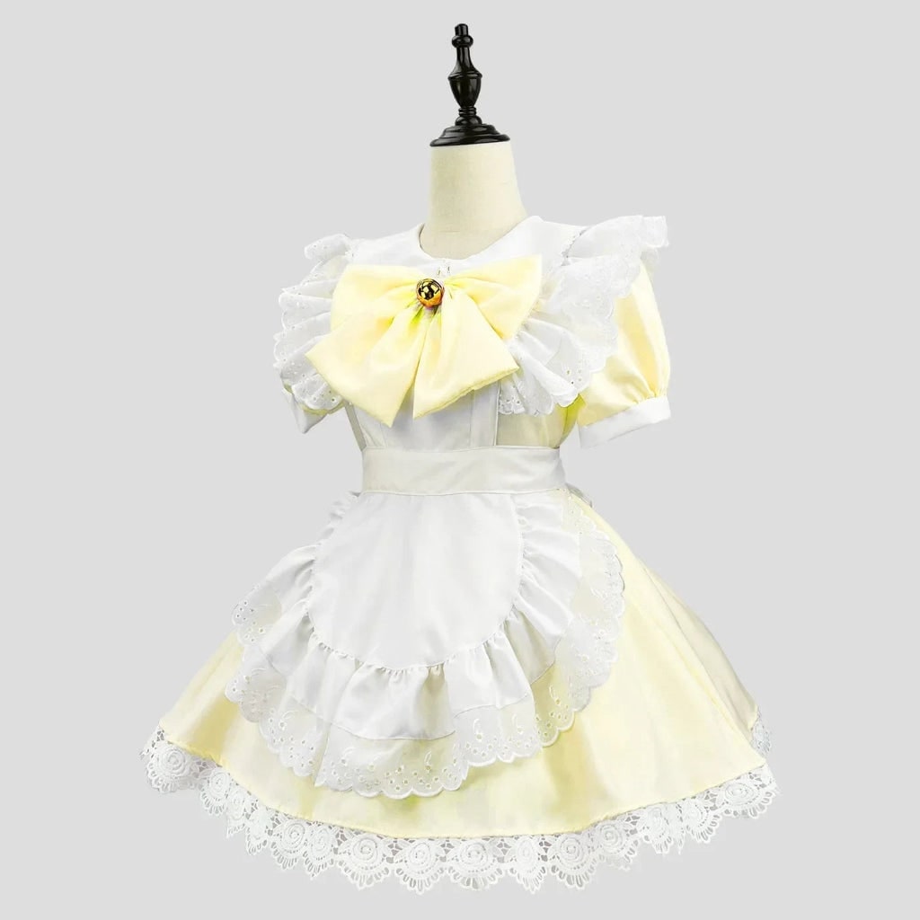 Adult Gothic Maid Cosplay Costume with Ruffled Apron and Collar - Image 5