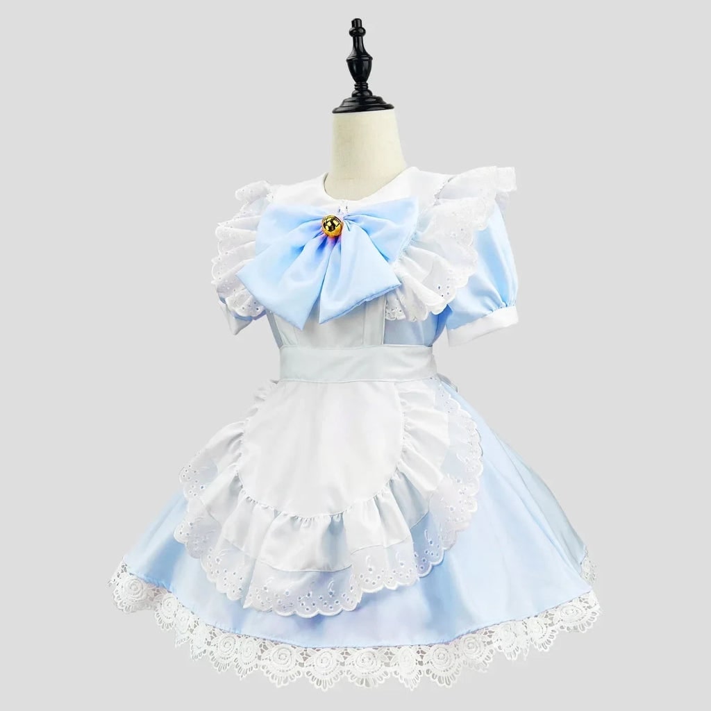 Adult Gothic Maid Cosplay Costume with Ruffled Apron and Collar - Image 7