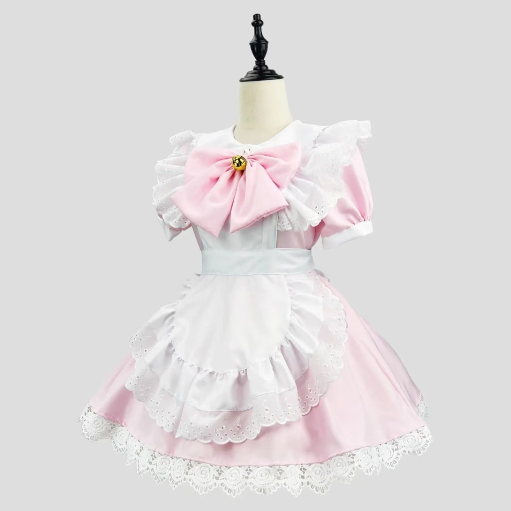 Adult Gothic Maid Cosplay Costume with Ruffled Apron and Collar - Image 8
