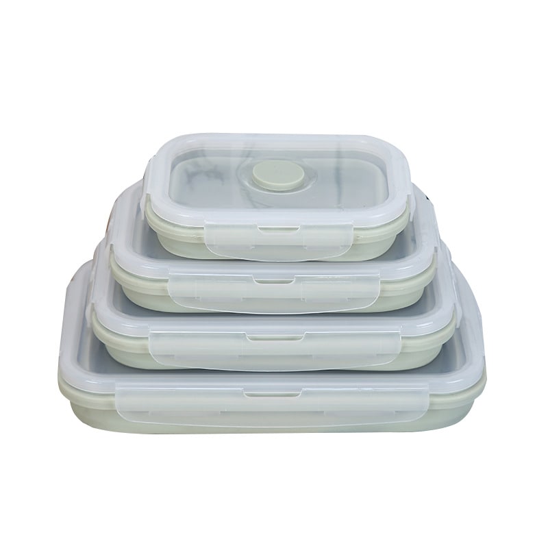 Airtight Plastic Food Storage Containers with Microwave Safe Silicone Lids Collapsible and Foldable - Image 1