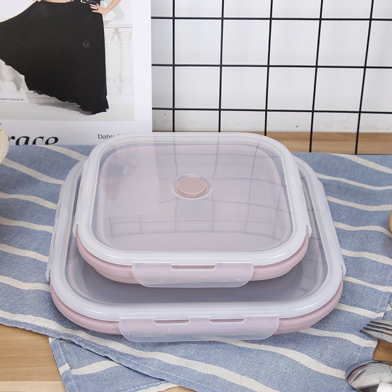 Airtight Plastic Food Storage Containers with Microwave Safe Silicone Lids Collapsible and Foldable - Image 2