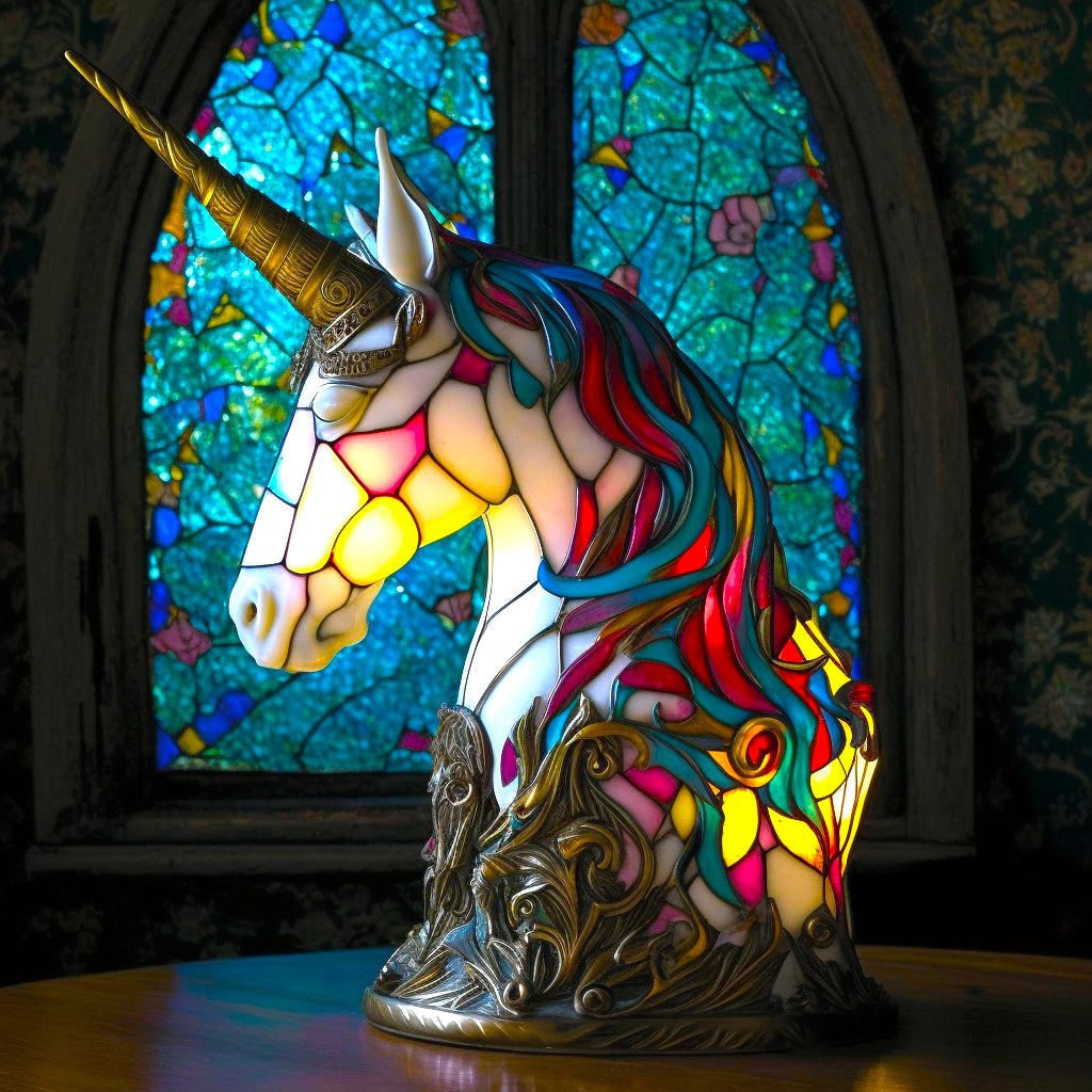 Animal Stained Glass Lamp Decorative Table Mosaic Colorful Multicolored Ambient Glow - Image 11
