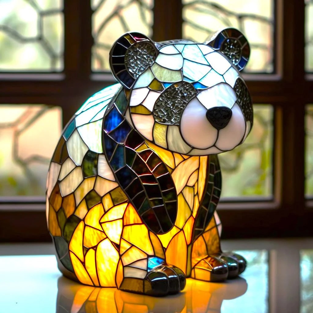 Animal Stained Glass Lamp Decorative Table Mosaic Colorful Multicolored Ambient Glow - Image 14