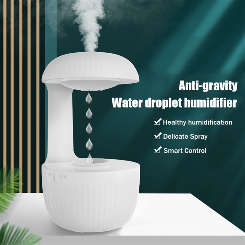 Anti Gravity Ultrasonic Cool Mist Humidifier with Levitating Water Droplet Effect and LED Clock - Image 1