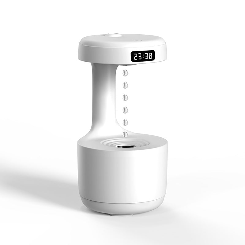 Anti Gravity Ultrasonic Cool Mist Humidifier with Levitating Water Droplet Effect and LED Clock - Image 2