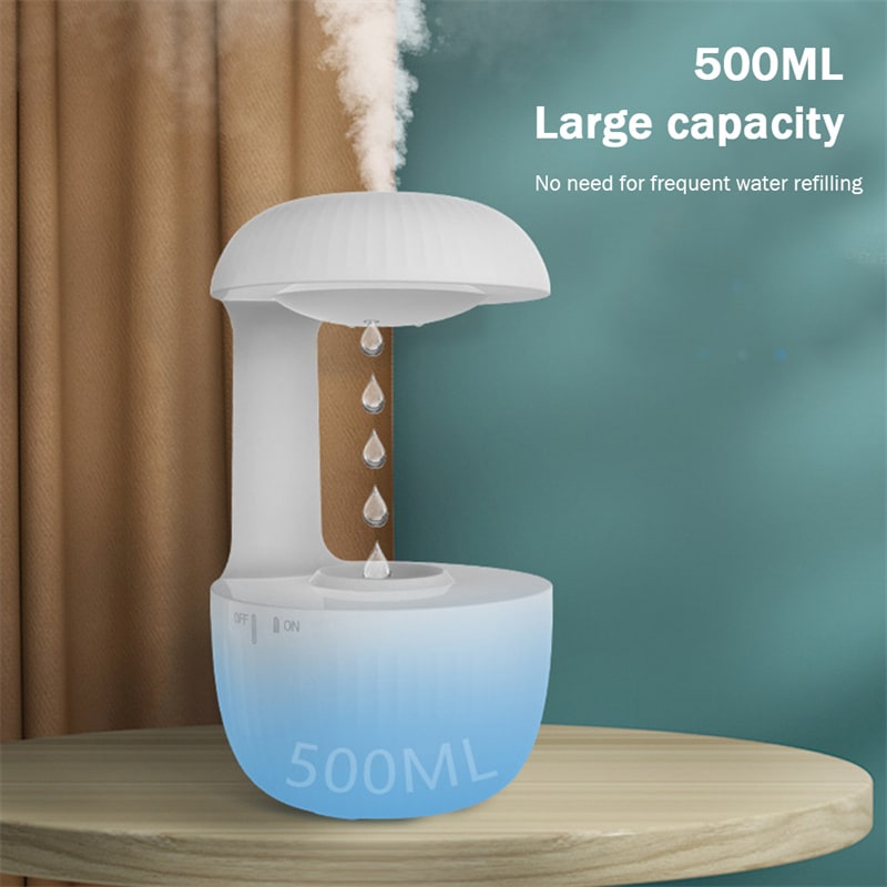 Anti Gravity Ultrasonic Cool Mist Humidifier with Levitating Water Droplet Effect and LED Clock - Image 4