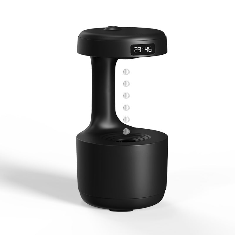Anti Gravity Ultrasonic Cool Mist Humidifier with Levitating Water Droplet Effect and LED Clock - Image 5