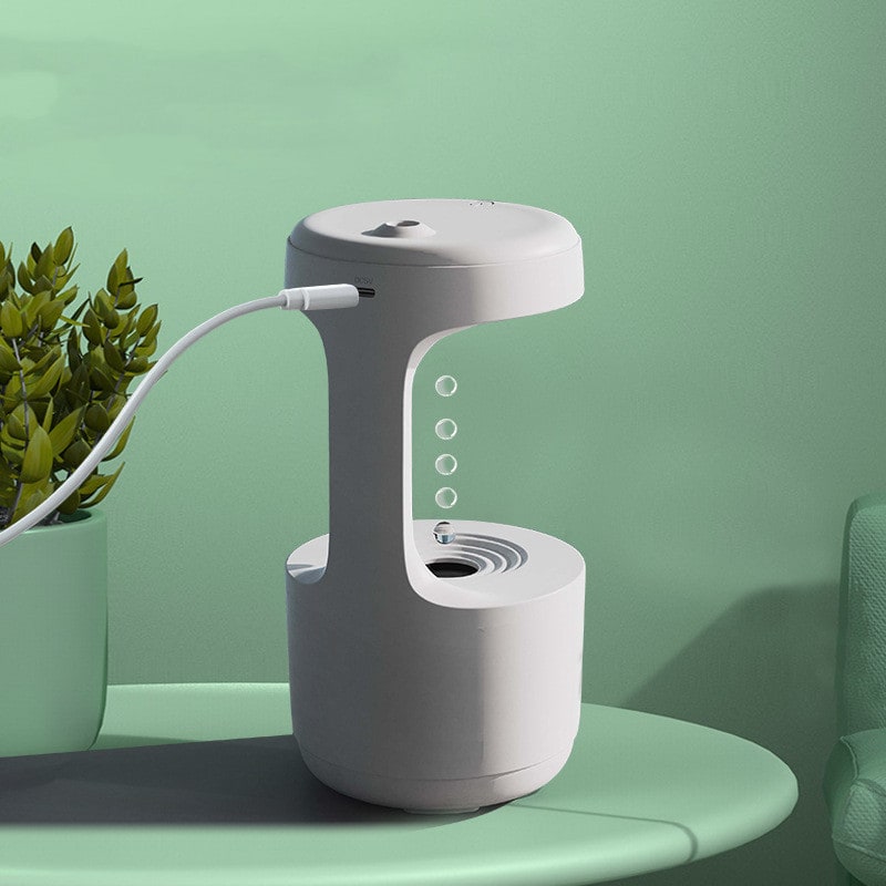 Anti Gravity Ultrasonic Room Humidifier with Digital Clock and LED Ambient Light - Image 14