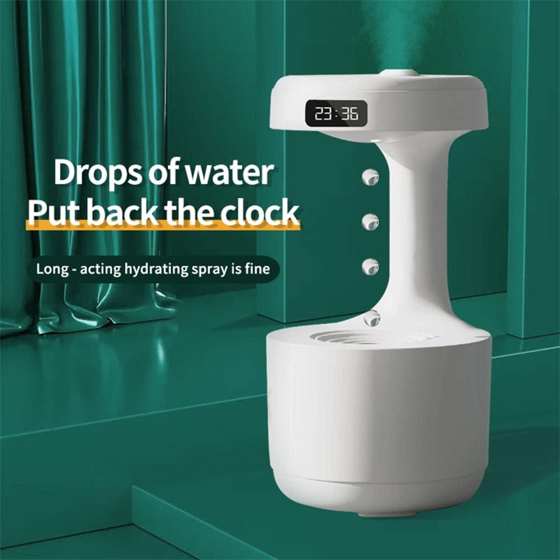 Anti Gravity Ultrasonic Room Humidifier with Digital Clock and LED Ambient Light - Image 6