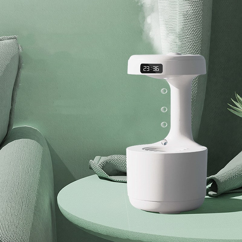Anti Gravity Ultrasonic Room Humidifier with Digital Clock and LED Ambient Light - Image 8