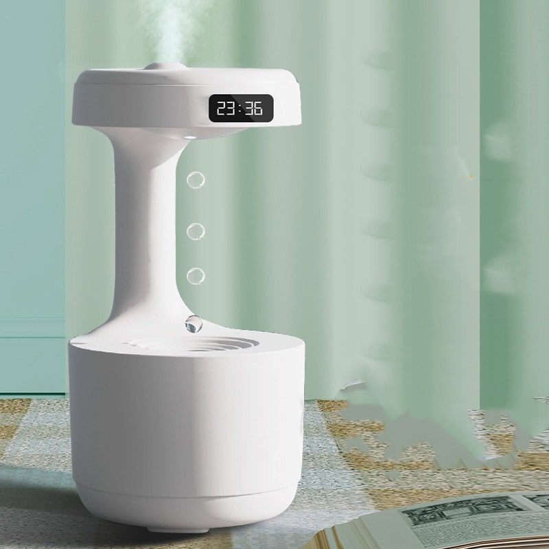 Anti Gravity Ultrasonic Room Humidifier with Digital Clock and LED Ambient Light - Image 9