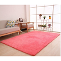Area Rug with Black and White Geometric Pattern Soft Fluffy Shaggy Carpet for Living Room Bedroom - Image 2