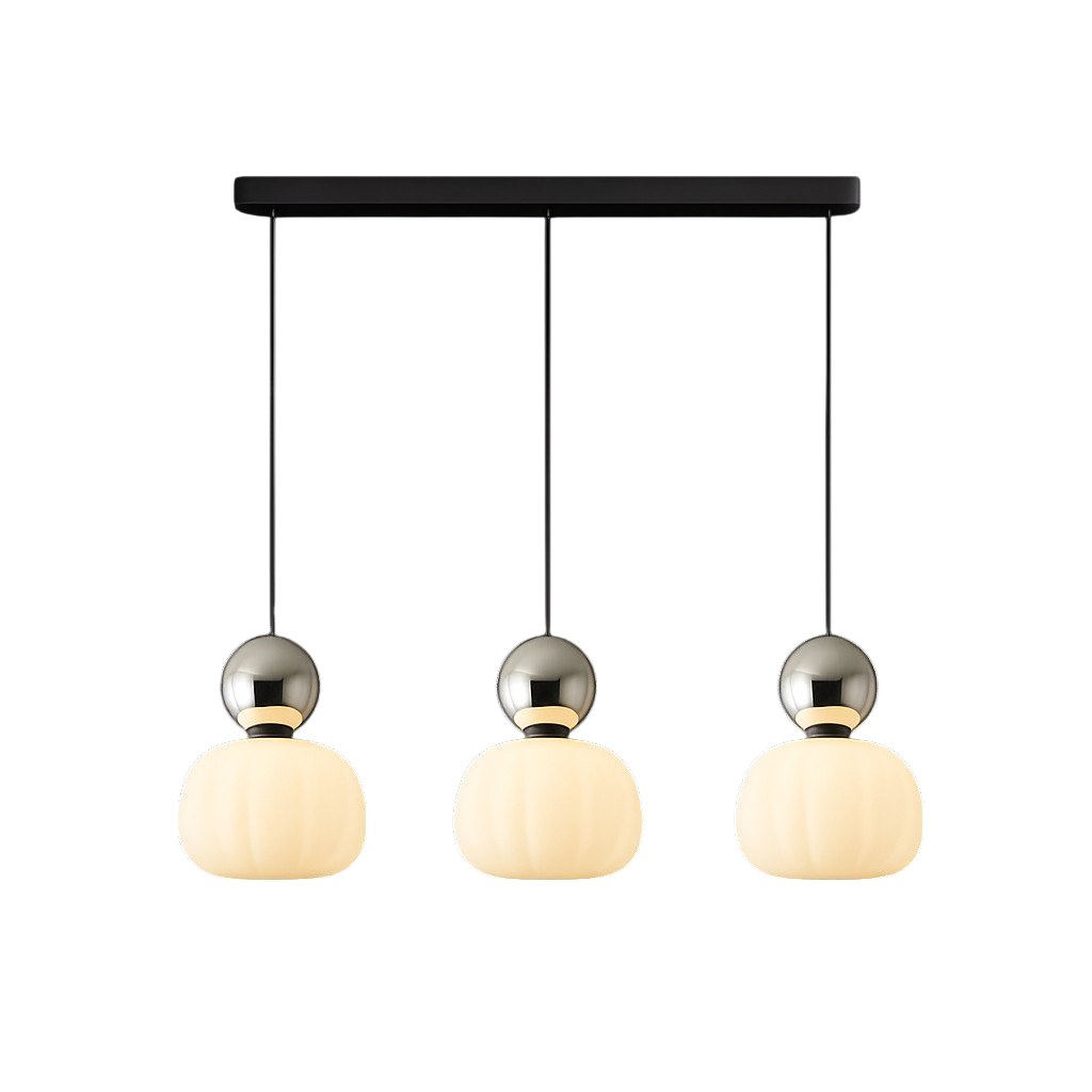 Art Deco Pendant Light Translucent White Colored Spherical Geometric Decorative Modern - Image 13