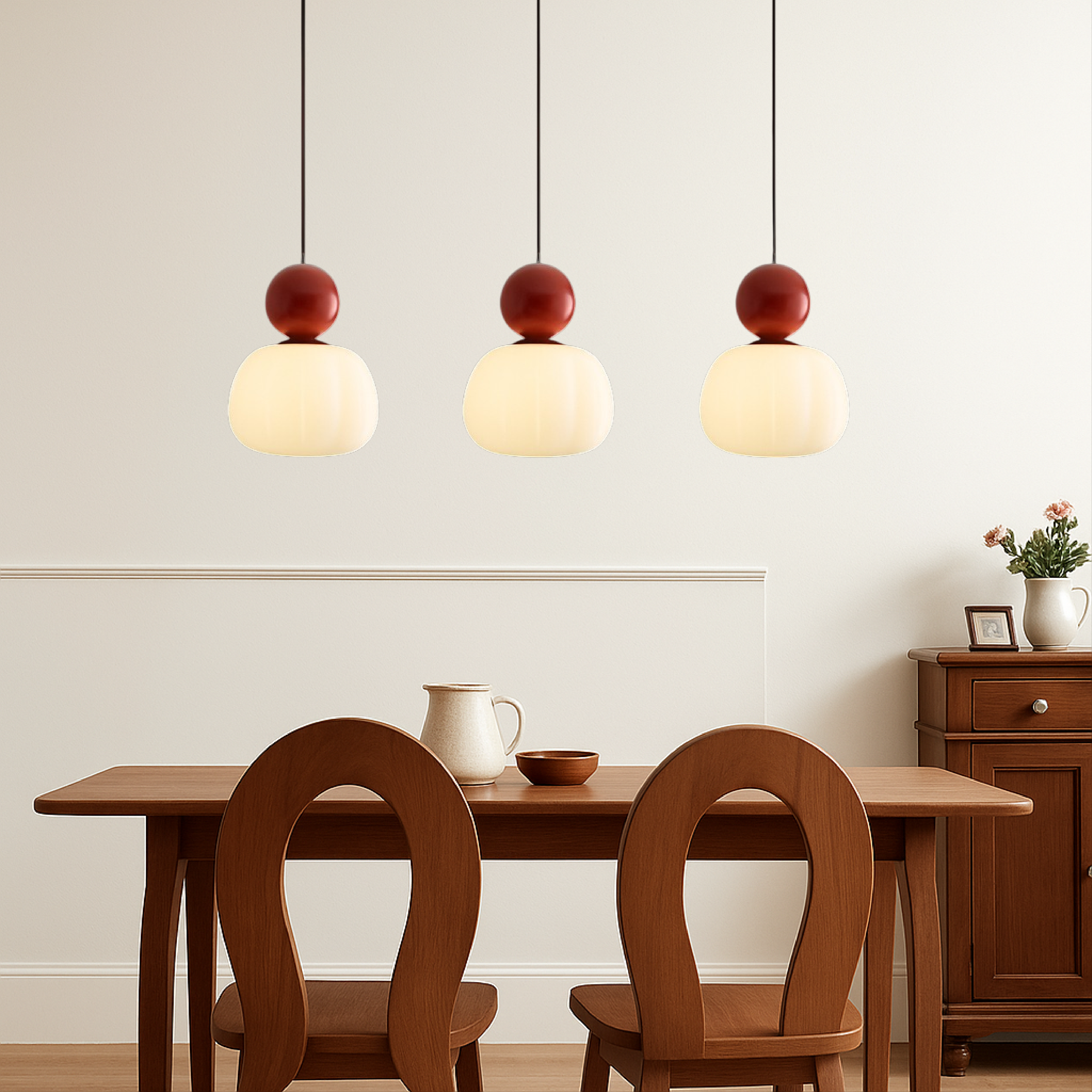 Art Deco Pendant Light Translucent White Colored Spherical Geometric Decorative Modern - Image 5