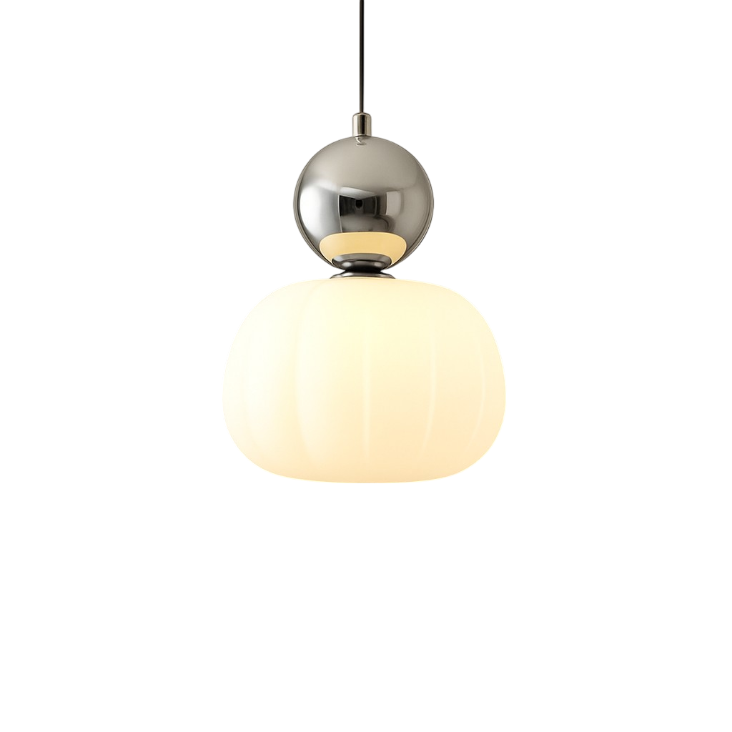 Art Deco Pendant Light Translucent White Colored Spherical Geometric Decorative Modern - Image 8