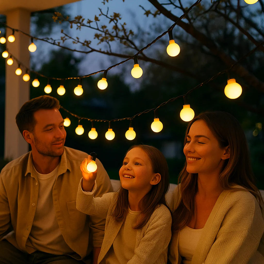 Solar-Powered Outdoor Fairy Lights for Garden Decor – Energy-Efficient String Lights for Patio, Balcony and Outdoor Ambience