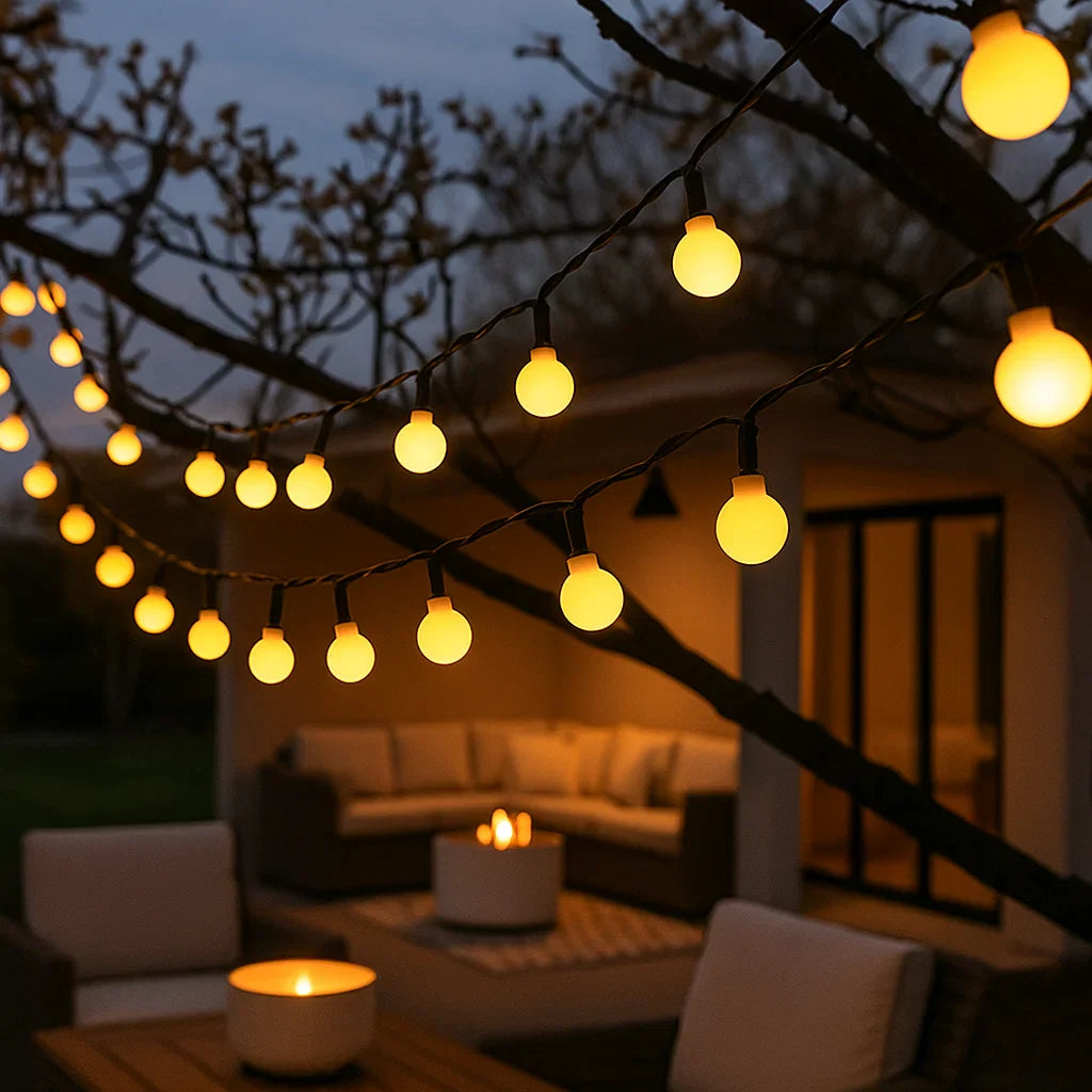 Solar-Powered Outdoor Fairy Lights for Garden Decor – Energy-Efficient String Lights for Patio, Balcony and Outdoor Ambience
