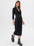 Tailored Liora Dress - flattering wrap-style neckline