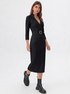 Tailored Liora Dress - flattering wrap-style neckline